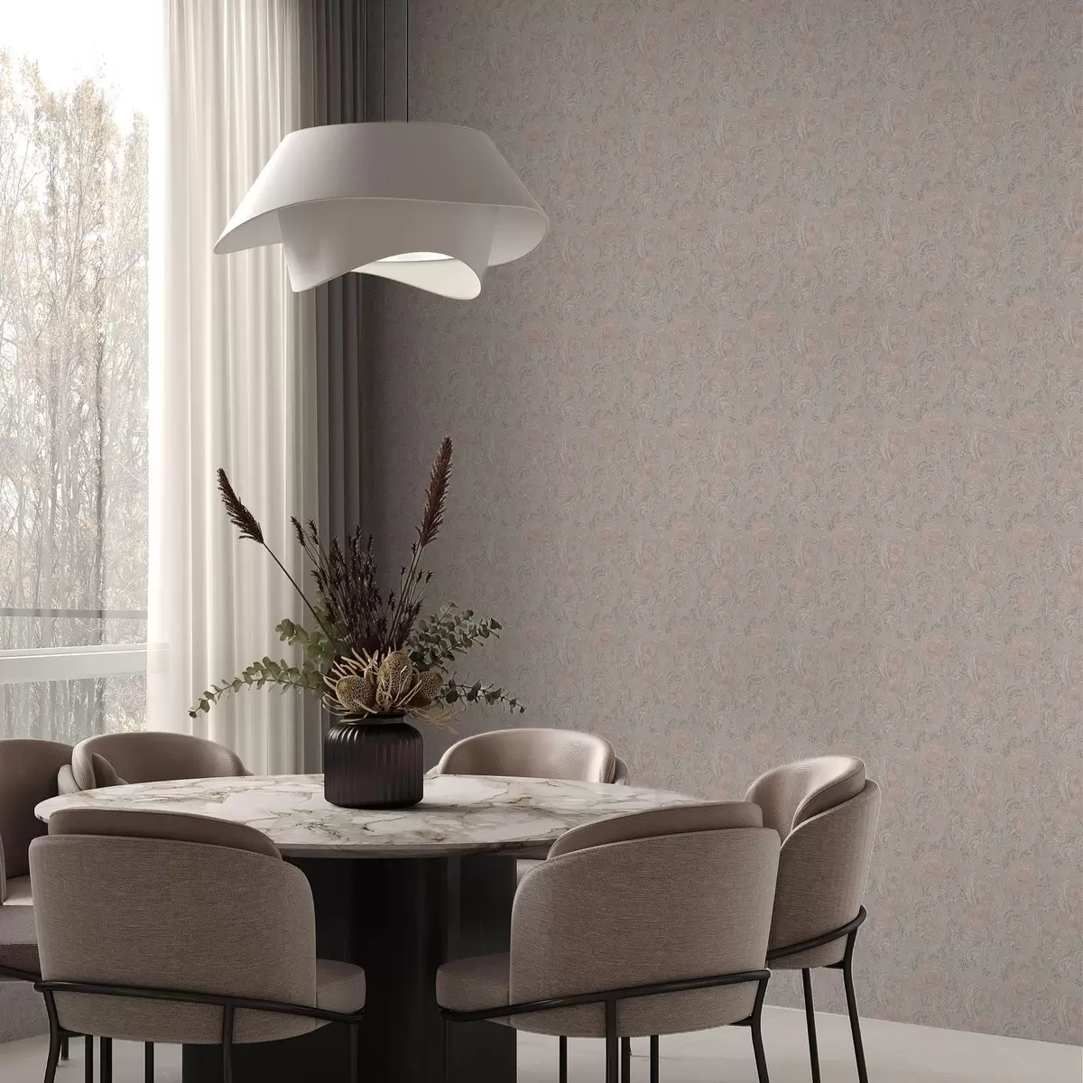 Taustakuva Pehmeät pastelliväriset kukat jugendtyyliin a00394