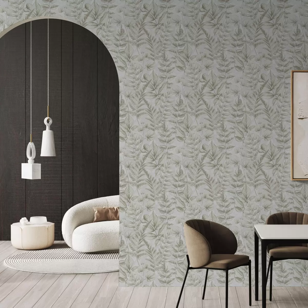 Taustakuva Pehmeä pastelli lehdet akvarelli kasvitieteellinen tyyli a00437