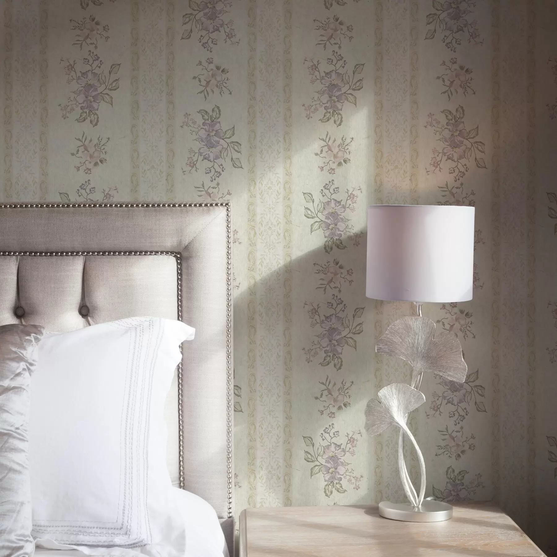 Valokuvatapetti Vintage kukkia raidallinen tausta koristeellinen koristeellinen a00440