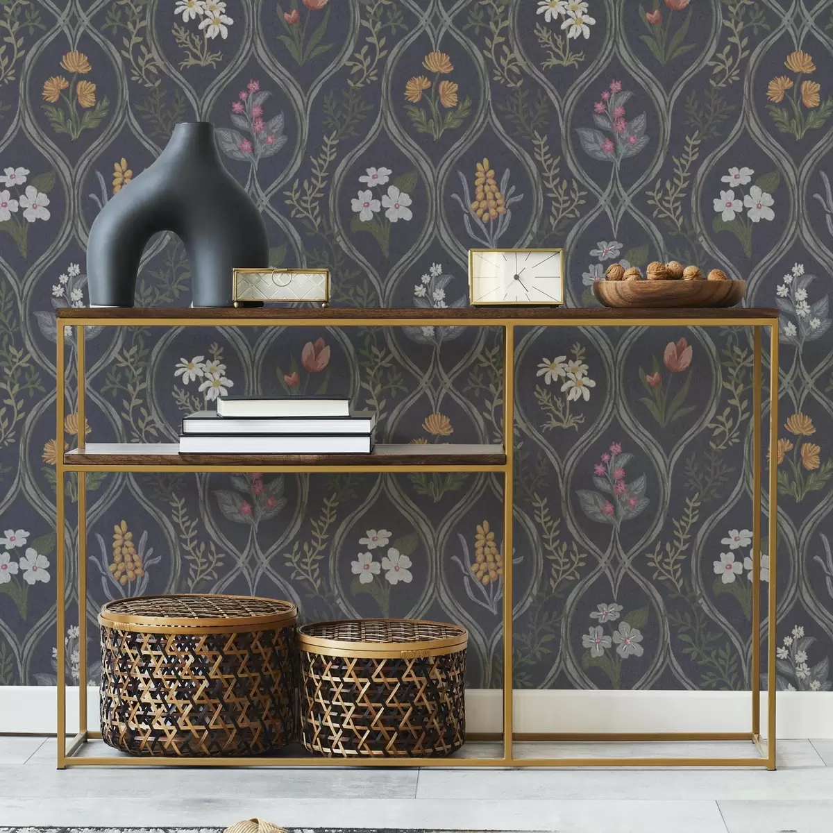 Taustakuva Tumma vintage kehys värikkäillä puutarhan kukilla a00454