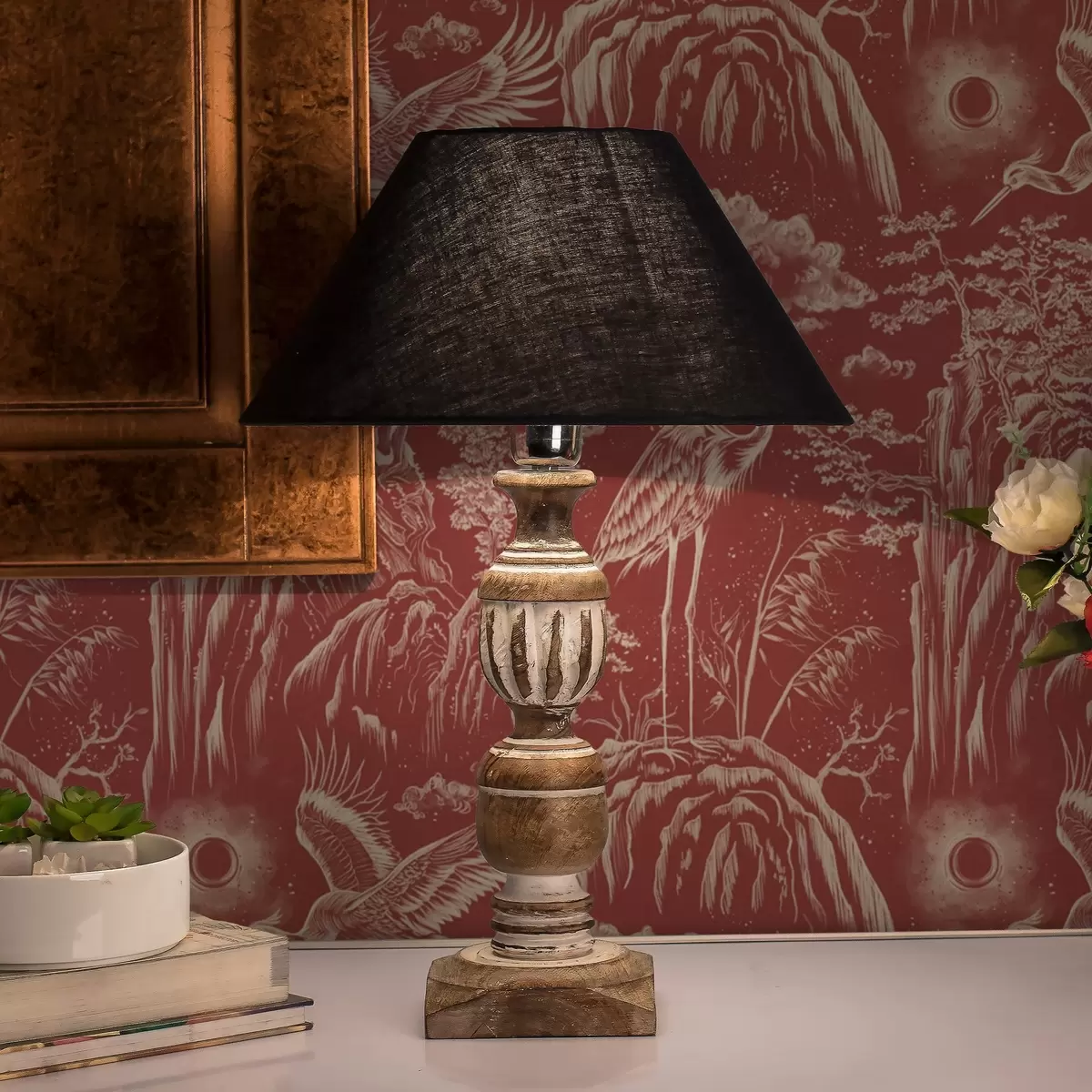 Taustakuva Haikaroita, vuoria ja pilviä japanilaisen kaiverruksen tyyliin a00458