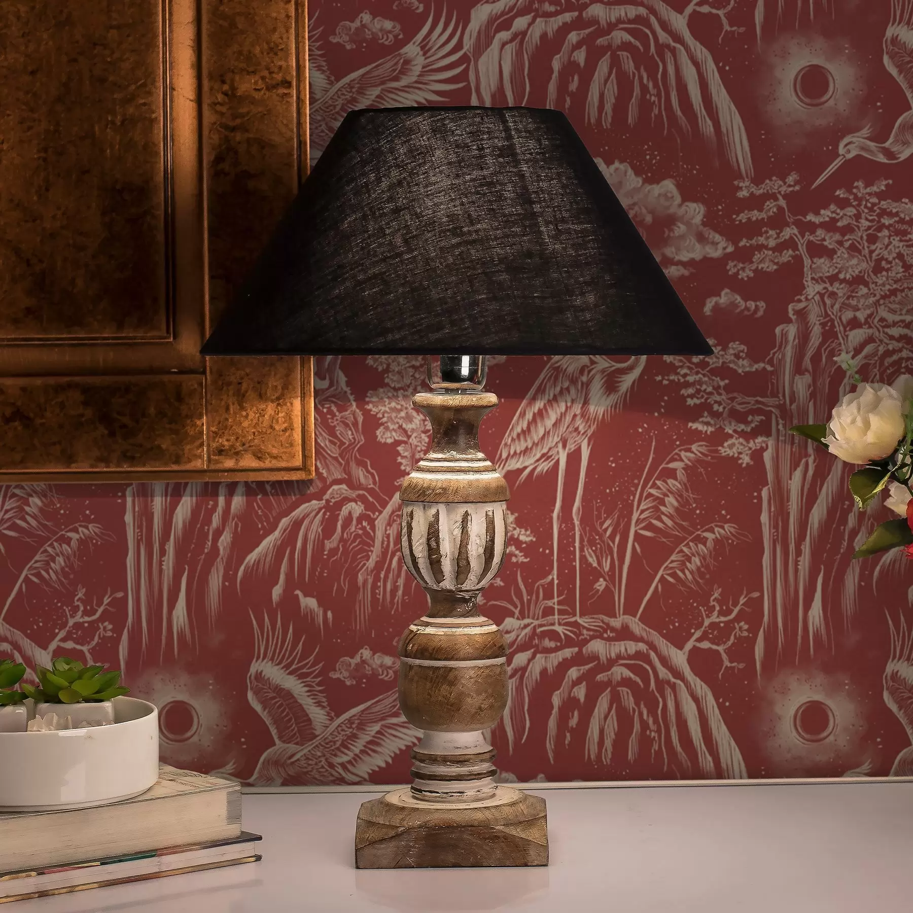 Valokuvatapetti Haikaroita, vuoria ja pilviä japanilaisen kaiverruksen tyyliin a00458