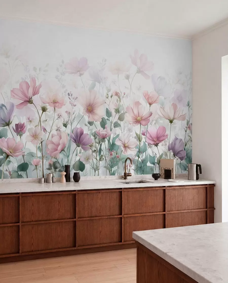 Valokuvatapetti herkkiä luonnonkukkia w04171