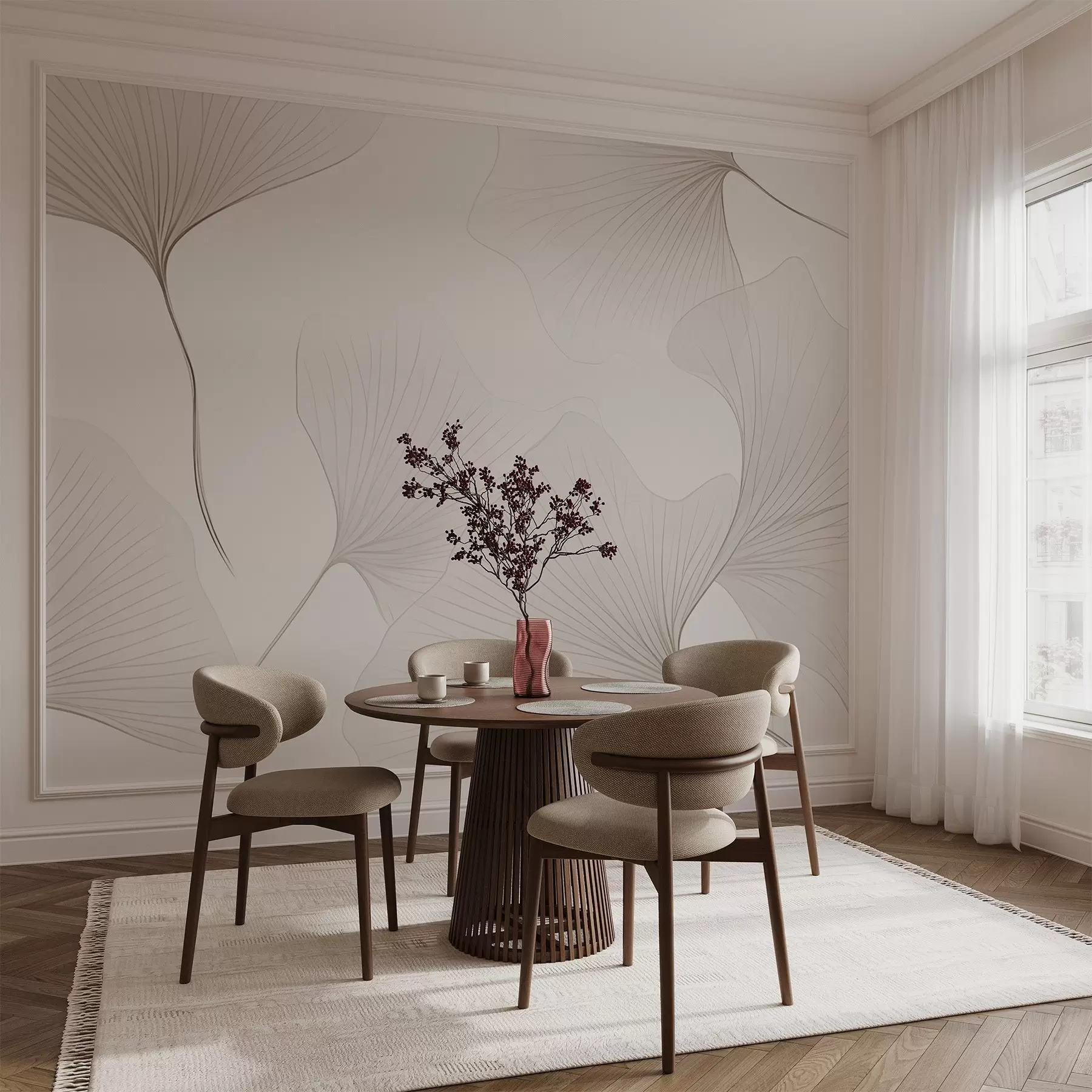 Valokuvatapetti Läpinäkyvät ginkgo-lehdet w04433v1