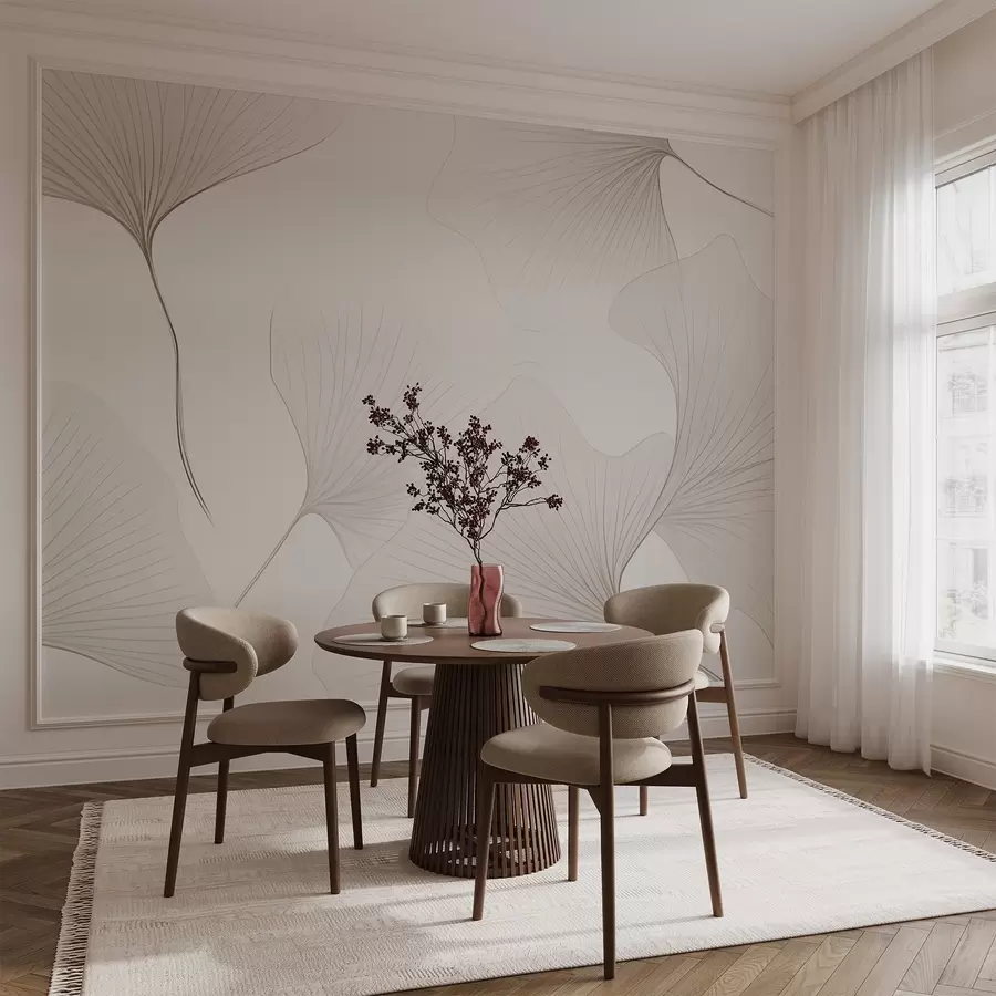 Valokuvatapetti Läpinäkyvät ginkgo-lehdet w04433v1