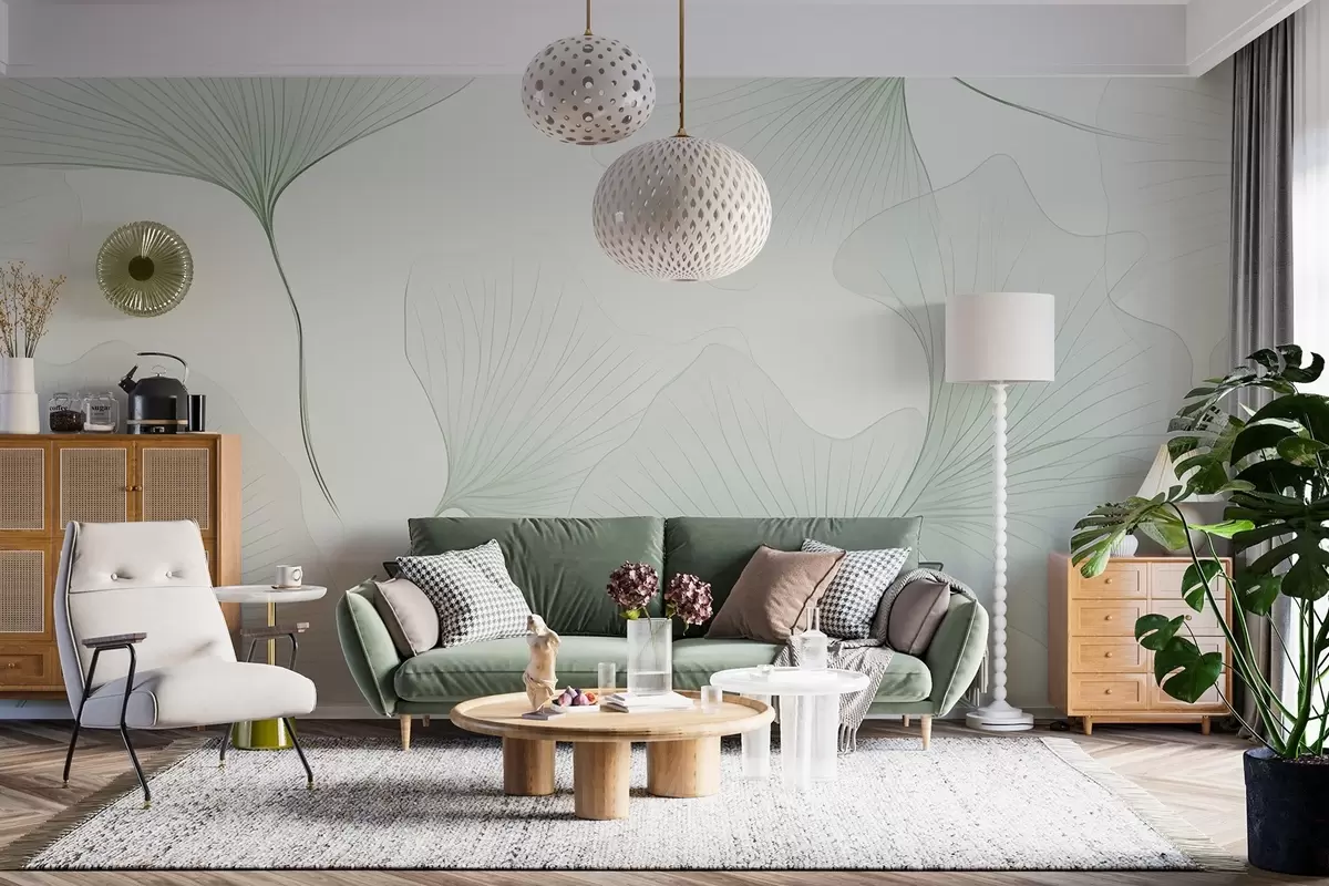 Valokuvatapetti Läpinäkyvät ginkgo-lehdet w04433v2