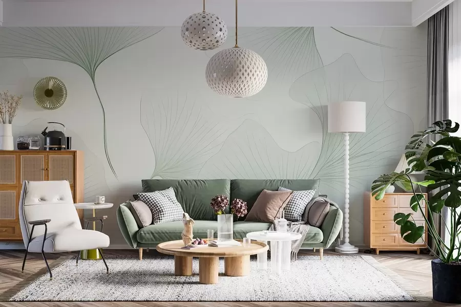 Valokuvatapetti Läpinäkyvät ginkgo-lehdet w04433v2