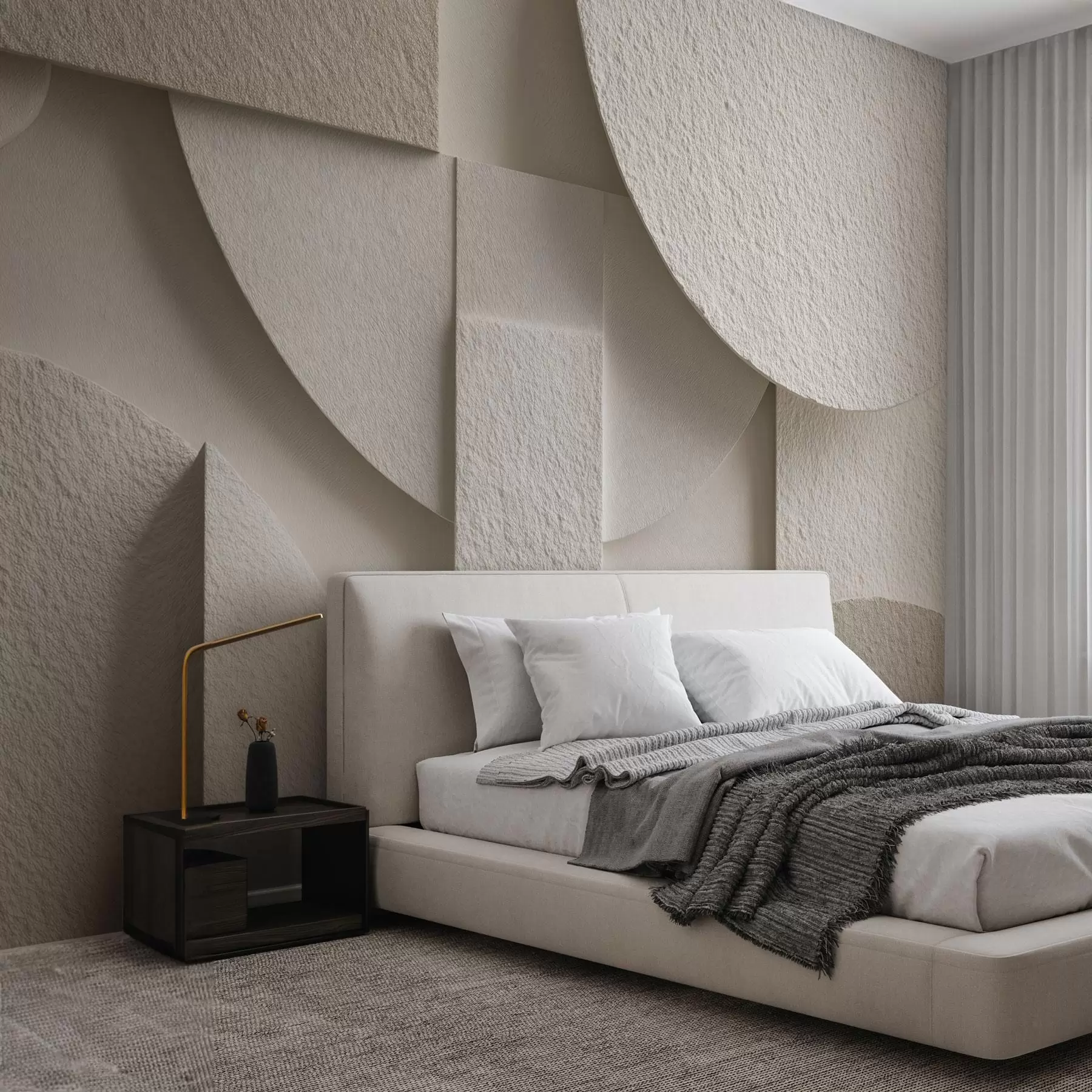 Valokuvatapetti Abstrakti koostumus beige geometrisia muotoja w04395