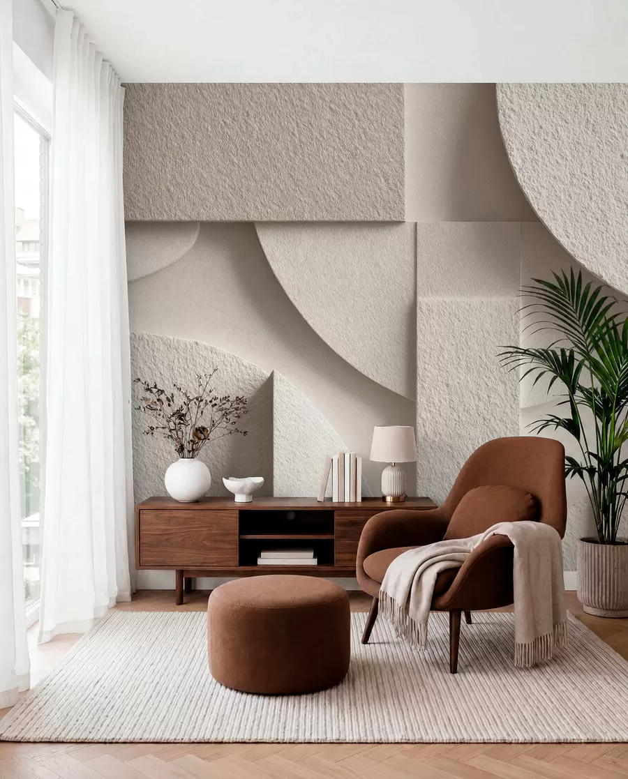 Valokuvatapetti Abstrakti koostumus beige geometrisia muotoja w04395