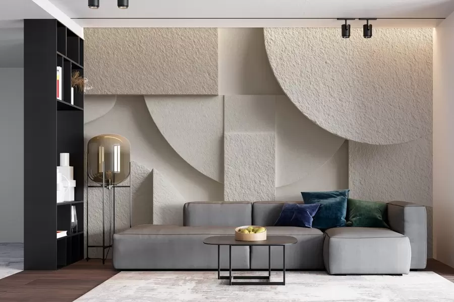 Valokuvatapetti Abstrakti koostumus beige geometrisia muotoja w04395