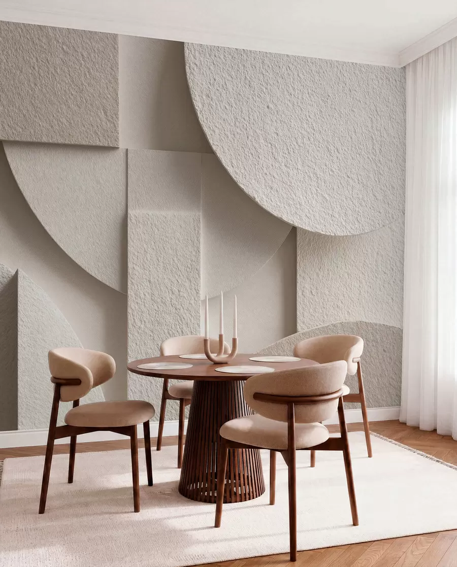 Valokuvatapetti Abstrakti koostumus beige geometrisia muotoja w04395