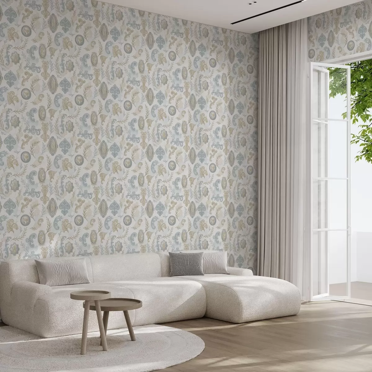 Taustakuva Klassinen koriste, jossa on medaljonkeja ja kuvioita a00319