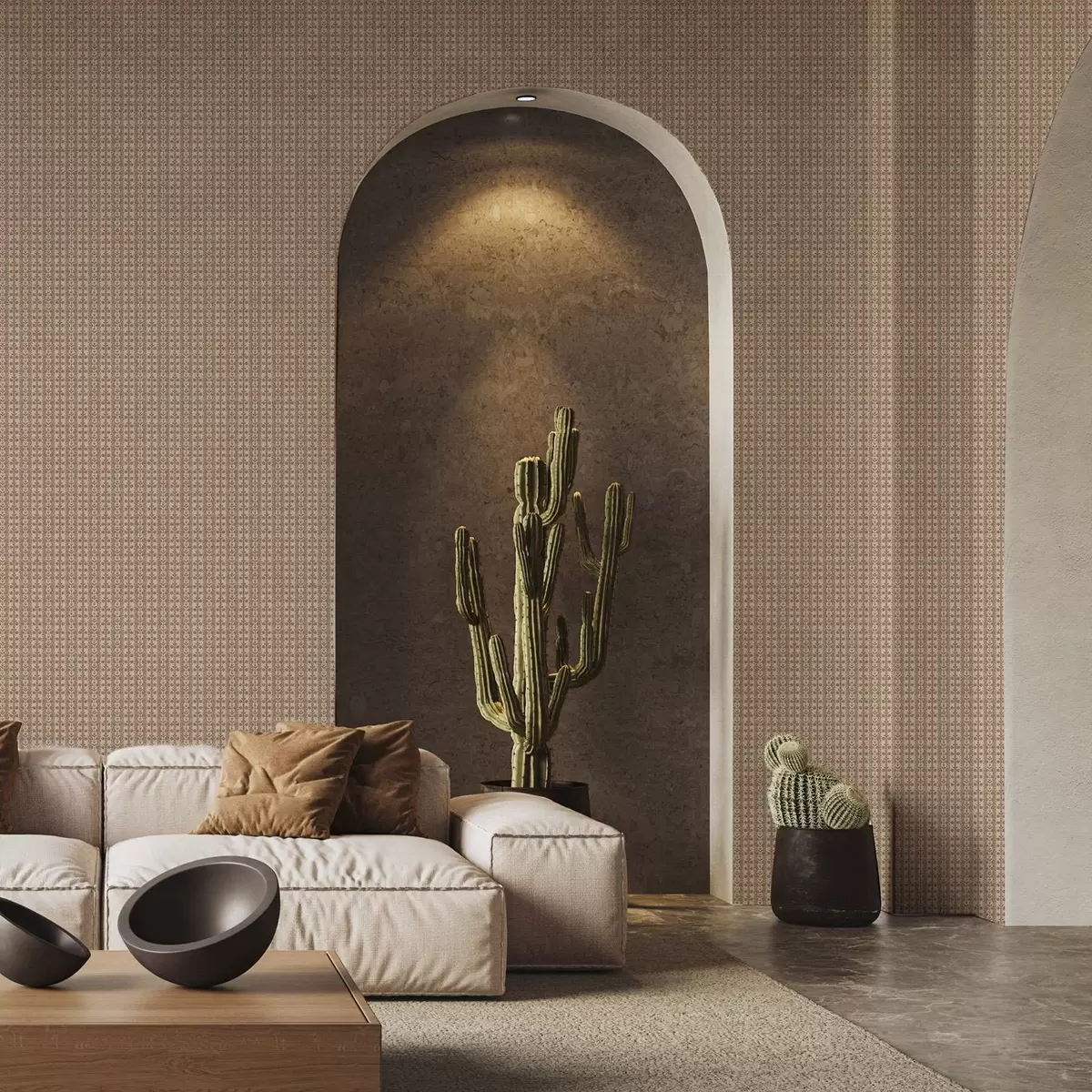 Taustakuva Raidallinen koriste punaisilla kukilla a00341