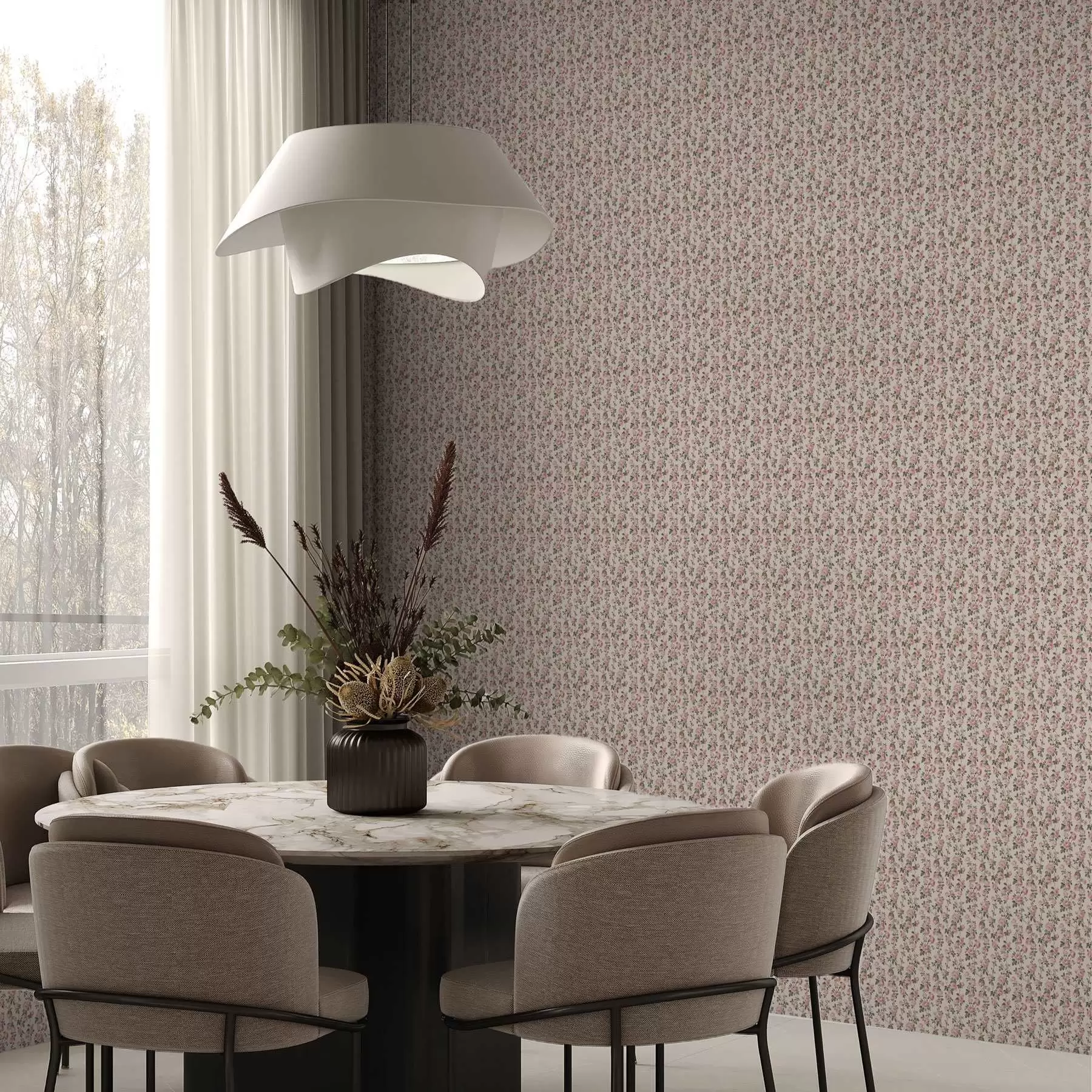 Valokuvatapetti Vaaleanpunaisia ruusuja beigellä pohjalla a00346