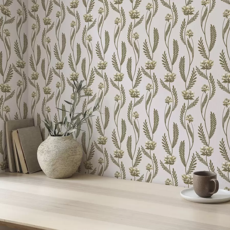 Valokuvatapetti Pystysuora koriste, jossa on valkoisia kukkia vaaleanpunaisella pohjalla a00476