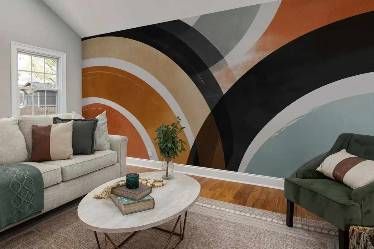 Valokuvatapetti Abstraktit moniväriset ympyrät w04425