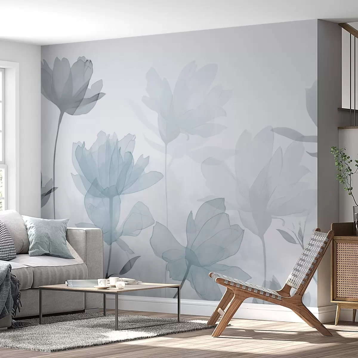 Valokuvatapetti Kukkien siluetit w04489v1