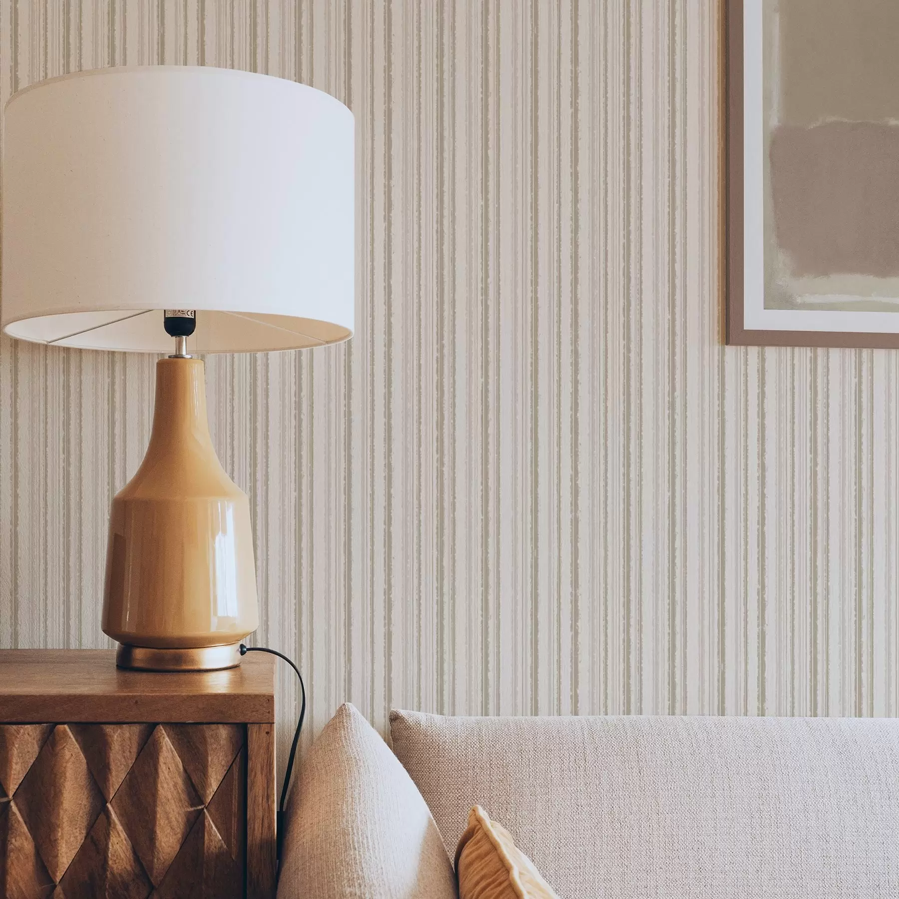 Valokuvatapetti Ohuet raidat vaalean beigen sävyjä a00549