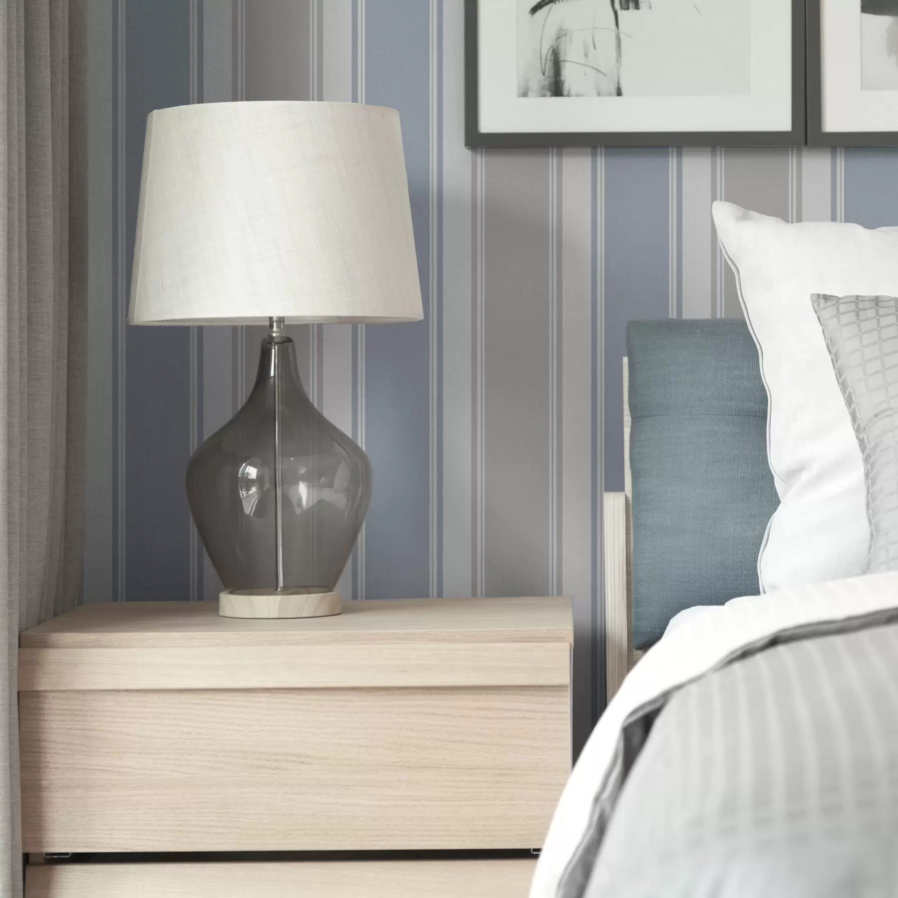 Valokuvatapetti Harmaan ja sinisen leveiden raitojen yhdistelmä a00557