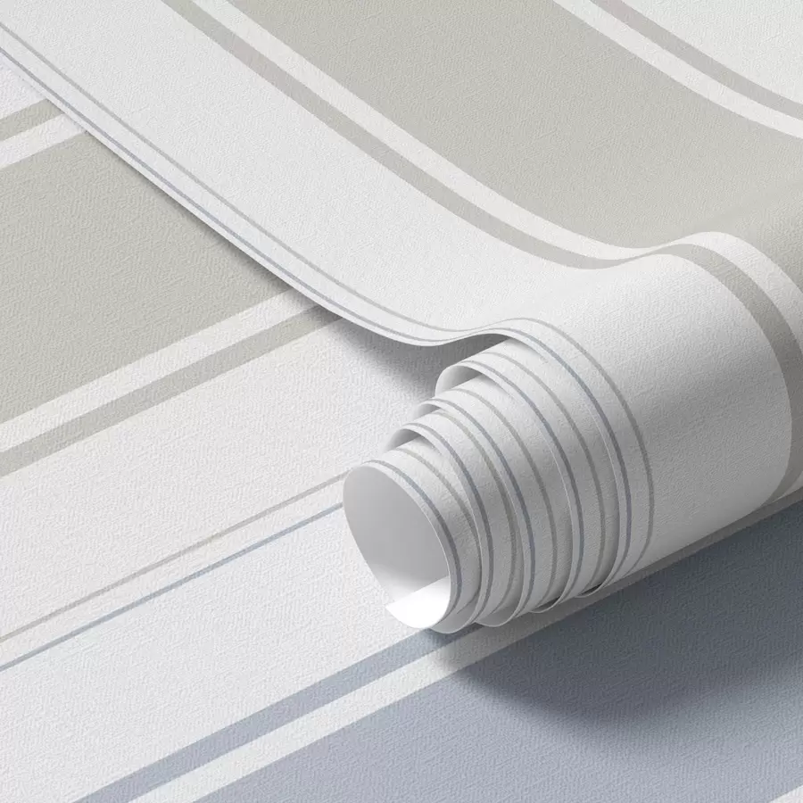 Valokuvatapetti Harmaat ja siniset leveät raidat valkoisella pohjalla a00558