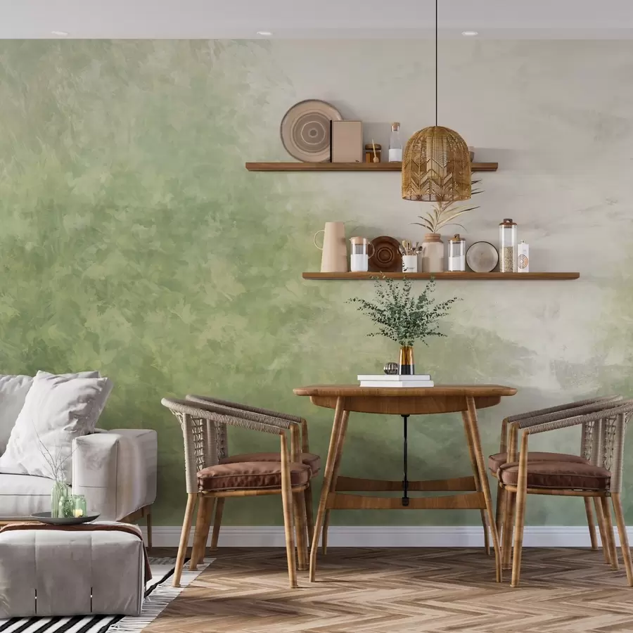 Valokuvatapetti  Lehtien jäljitelmä betoniseinällä w04468