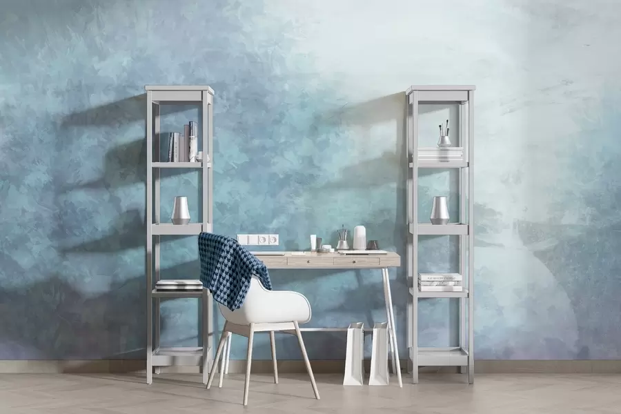 Valokuvatapetti  Lehtien jäljitelmä betoniseinällä w04468v1