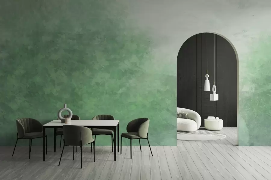 Valokuvatapetti  Lehtien jäljitelmä betoniseinällä w04468v2