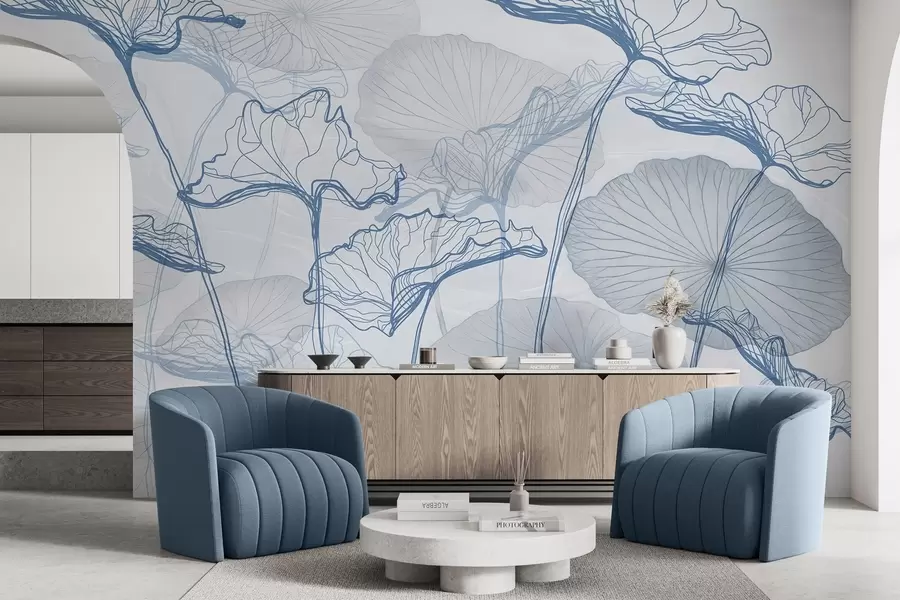 Valokuvatapetti Erilaiset lootuksenlehdet w04471v2