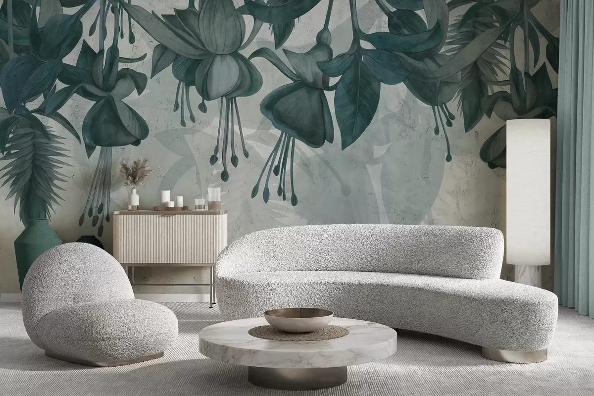 Valokuvatapetti Riippuvat kukat grunge-tyyliin w04472v1