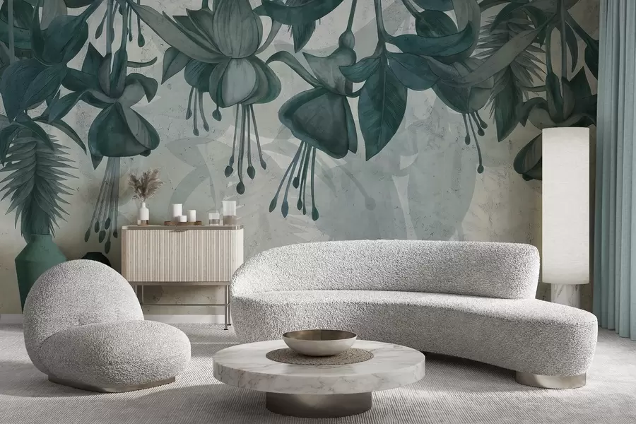 Valokuvatapetti Riippuvat kukat grunge-tyyliin w04472v1