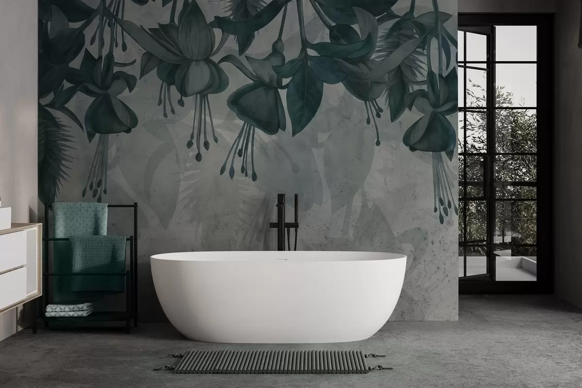 Valokuvatapetti Riippuvat kukat grunge-tyyliin w04472v1