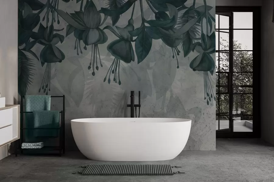 Valokuvatapetti Riippuvat kukat grunge-tyyliin w04472v1