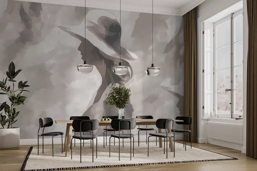 Valokuvatapetti Tyttö hattu päässä w04561