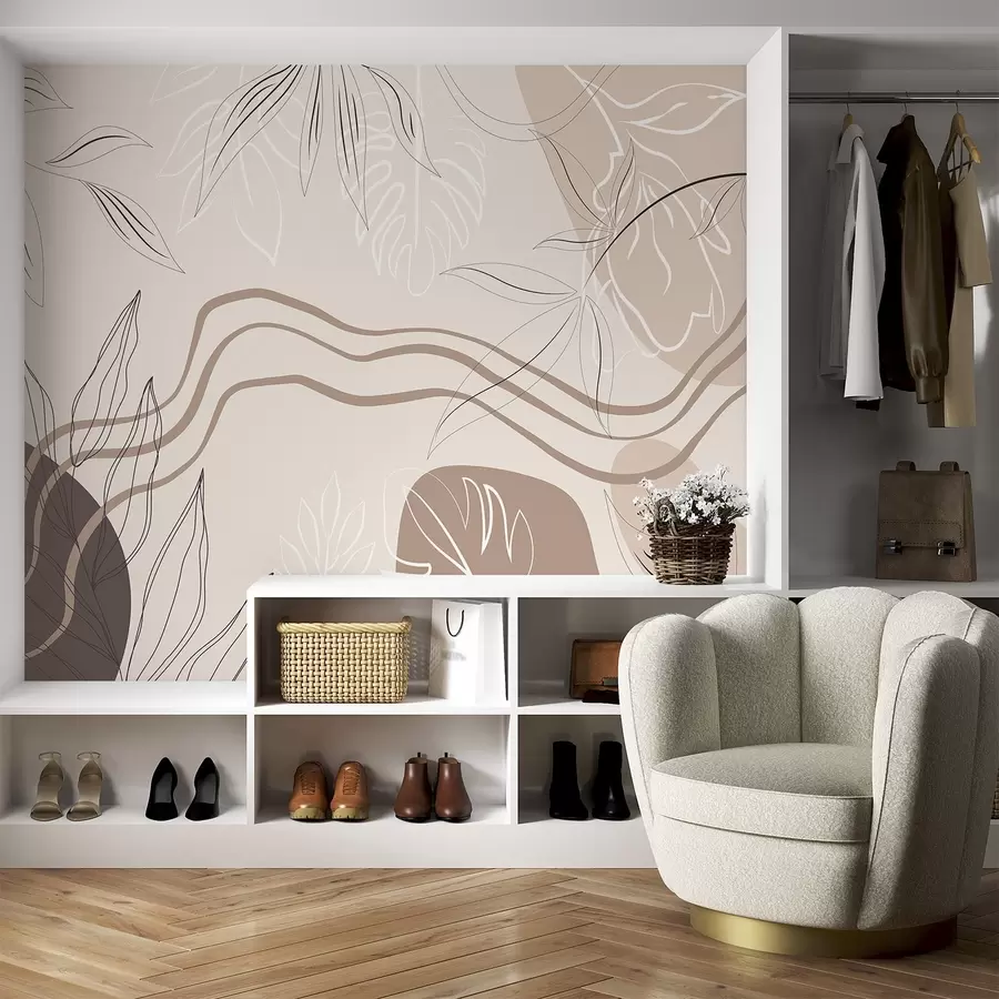 Valokuvatapetti Abstrakti lehdillä w04604