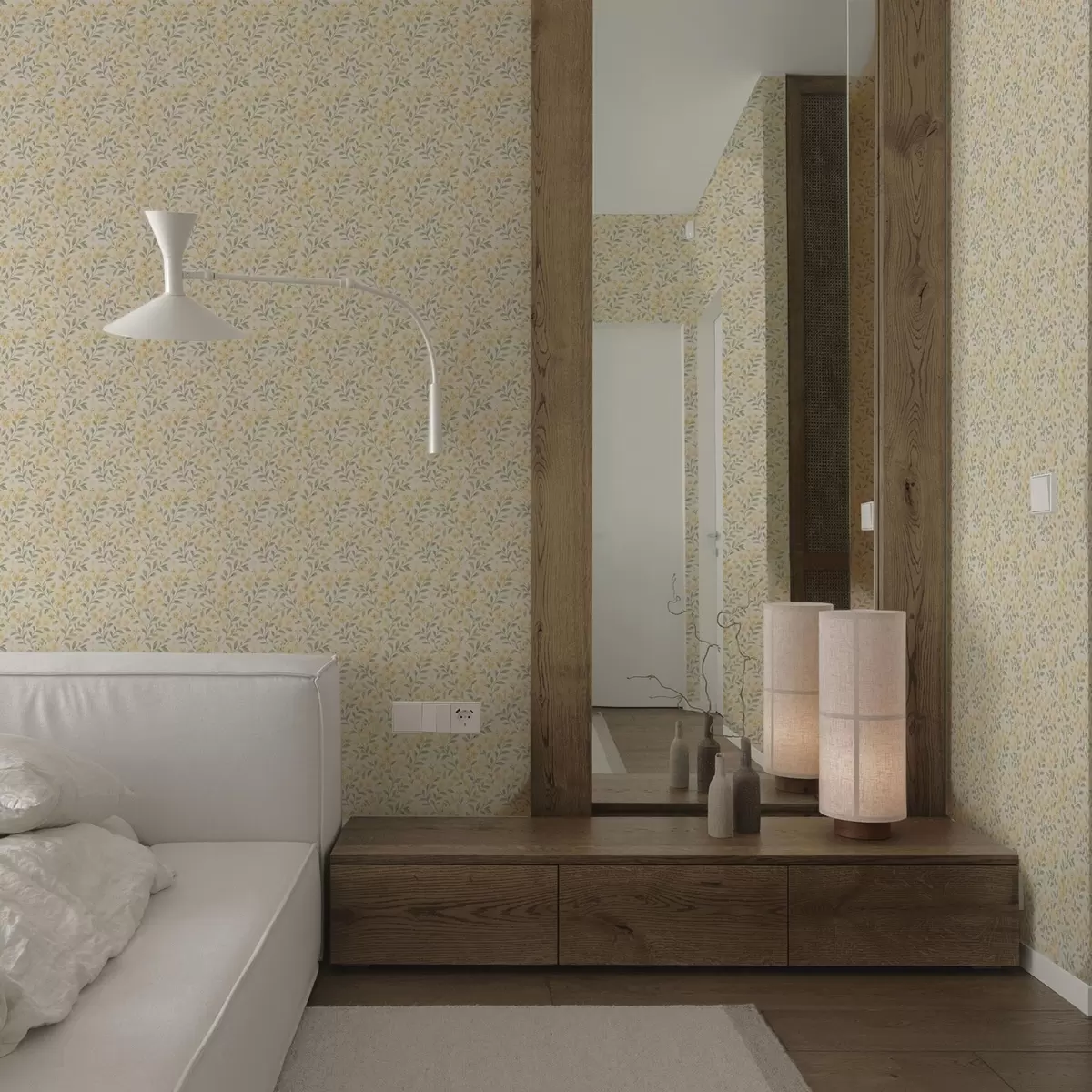 Taustakuva Vesivärillä maalattuja keltaisia kukkia vaalealla taustalla a00570