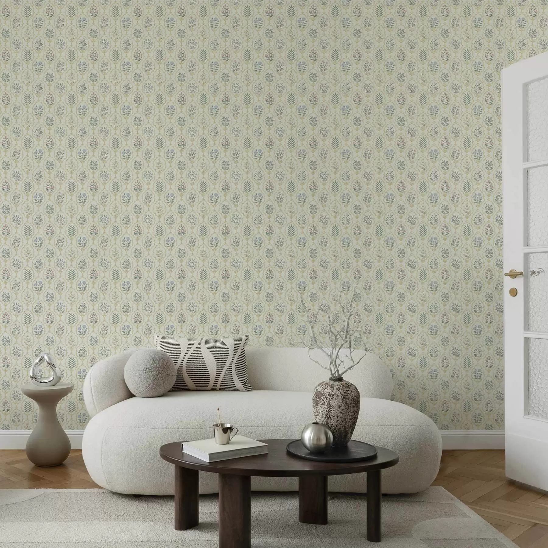 Valokuvatapetti Kasvitieteelliset medaljonit ristikossa, pastellisävyissä a00579