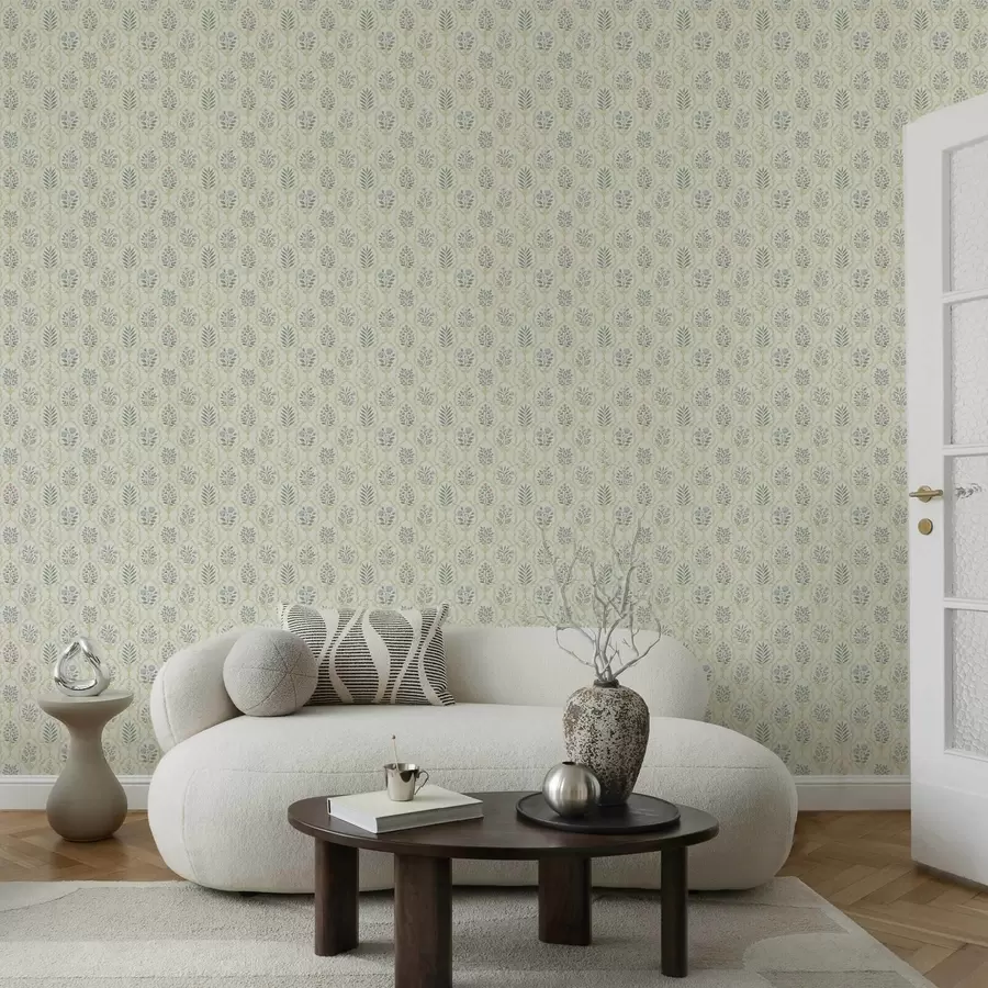 Valokuvatapetti Kasvitieteelliset medaljonit ristikossa, pastellisävyissä a00579