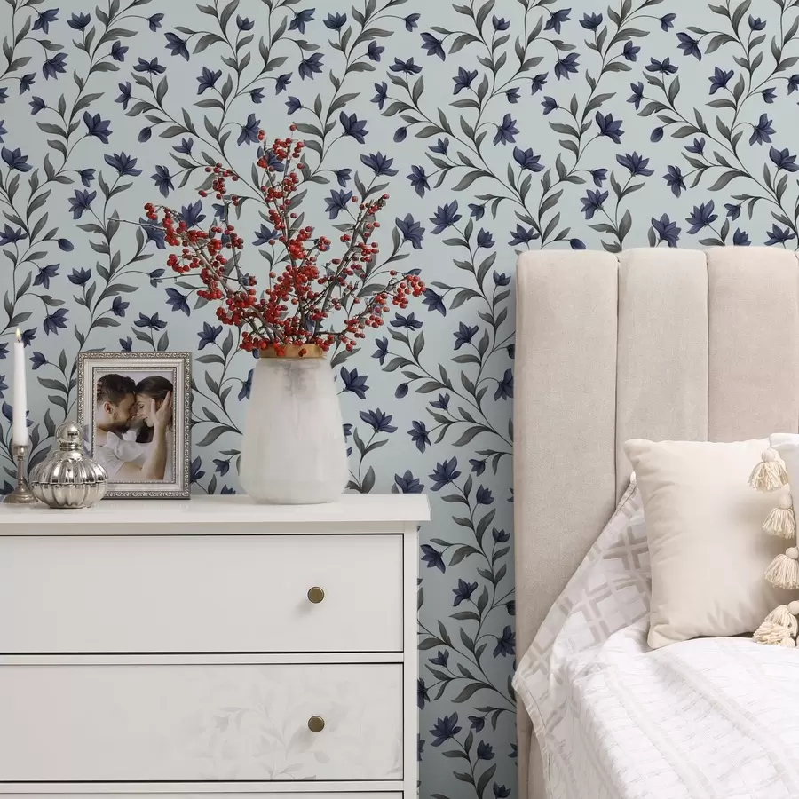 Valokuvatapetti Sinikellot vaaleansinisellä taustalla a00622v3