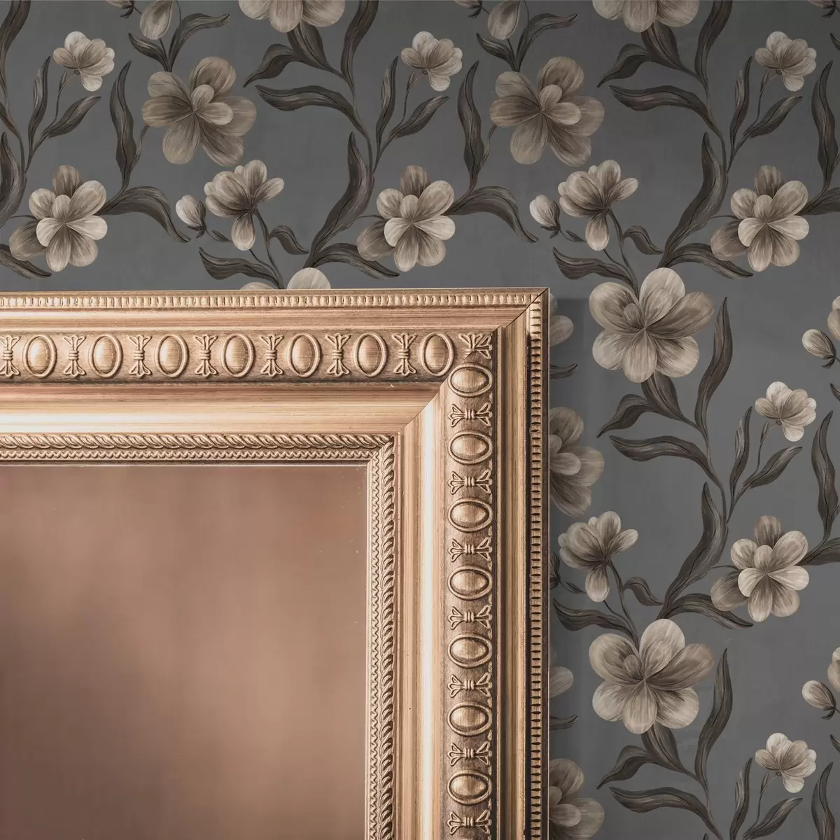 Taustakuva Beige kukat grafiitinharmaalla taustalla a00626v4