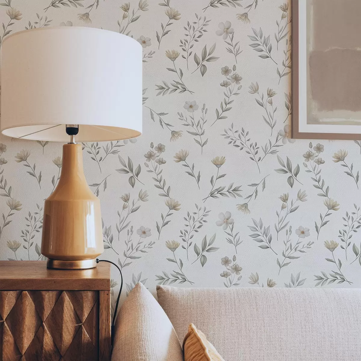 Taustakuva Pienet vesivärioksat ja kukat vaalealla taustalla a00665