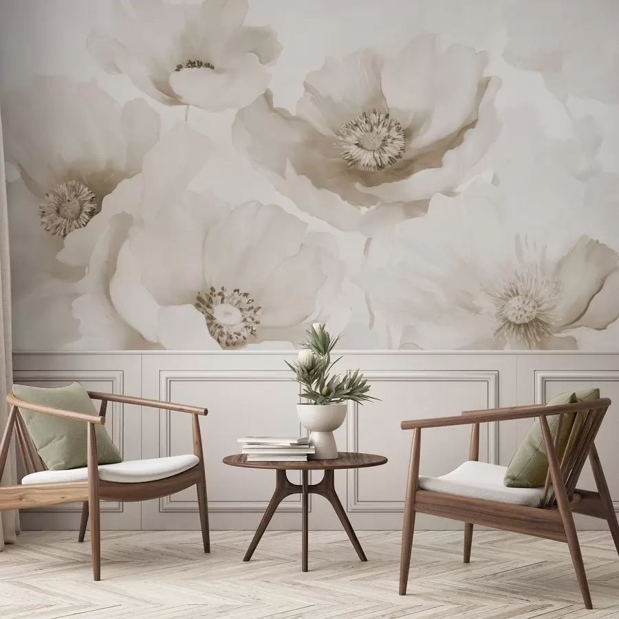 Valokuvatapetti Poppies  beigen sävyt w04656v1