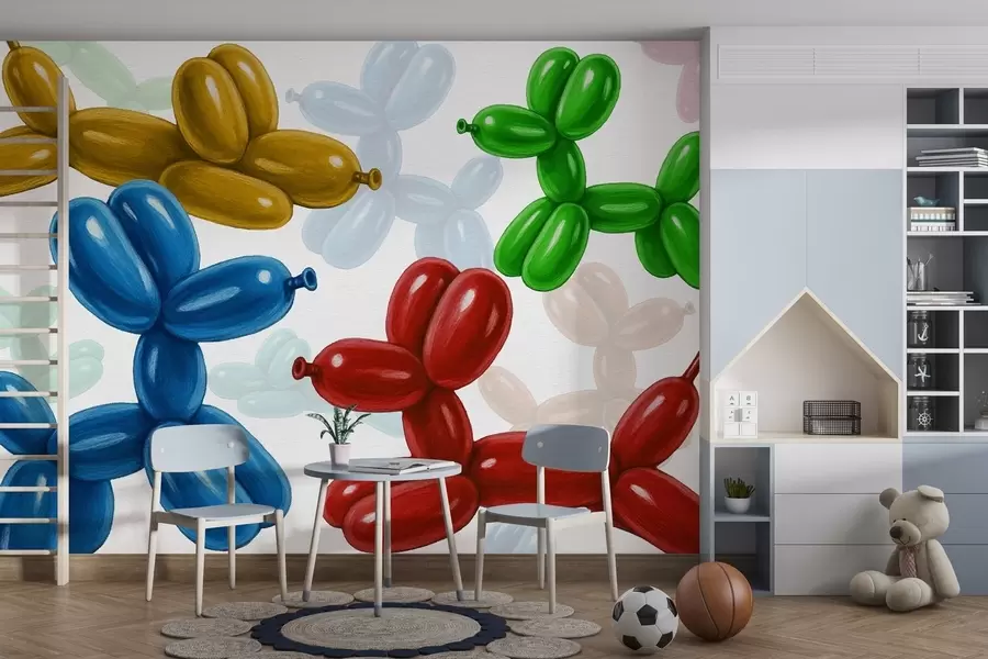 Valokuvatapetti Koiranmuotoiset pallot w04675