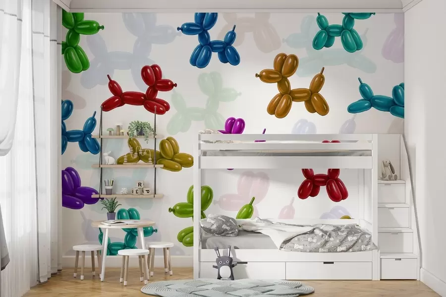 Valokuvatapetti Palloista tehdyt maalatut koirat w04676