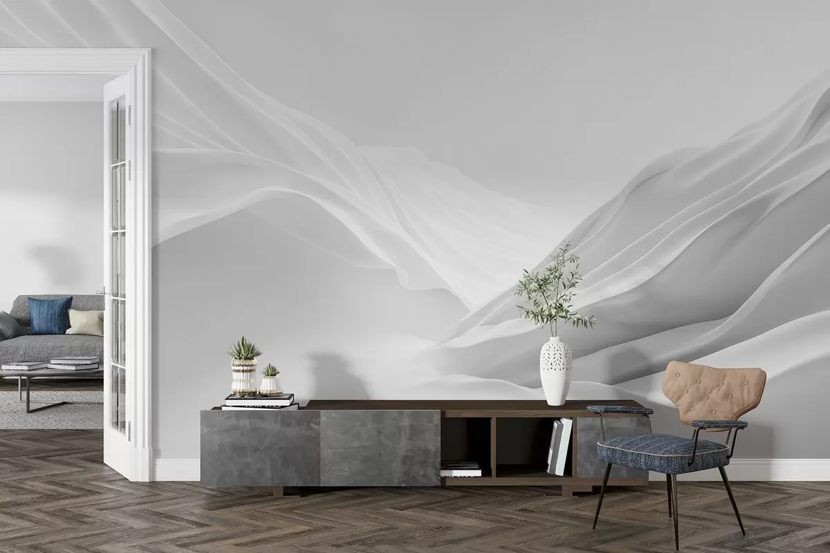 Valokuvatapetti Harmaat vuorenhuiput abstraktissa muodossa w09434