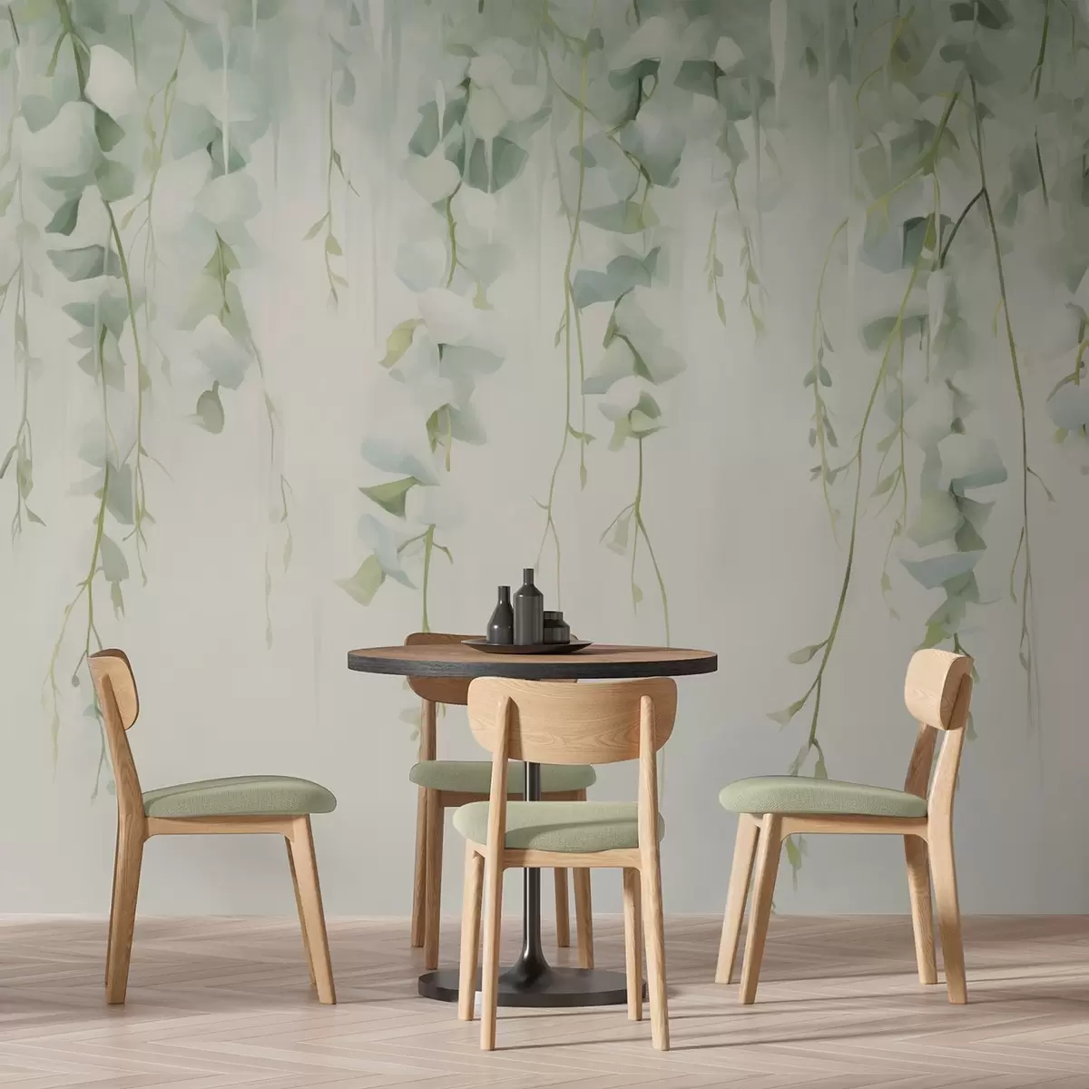 Valokuvatapetti Lehtien kanssa roikkuvat oksat w04722