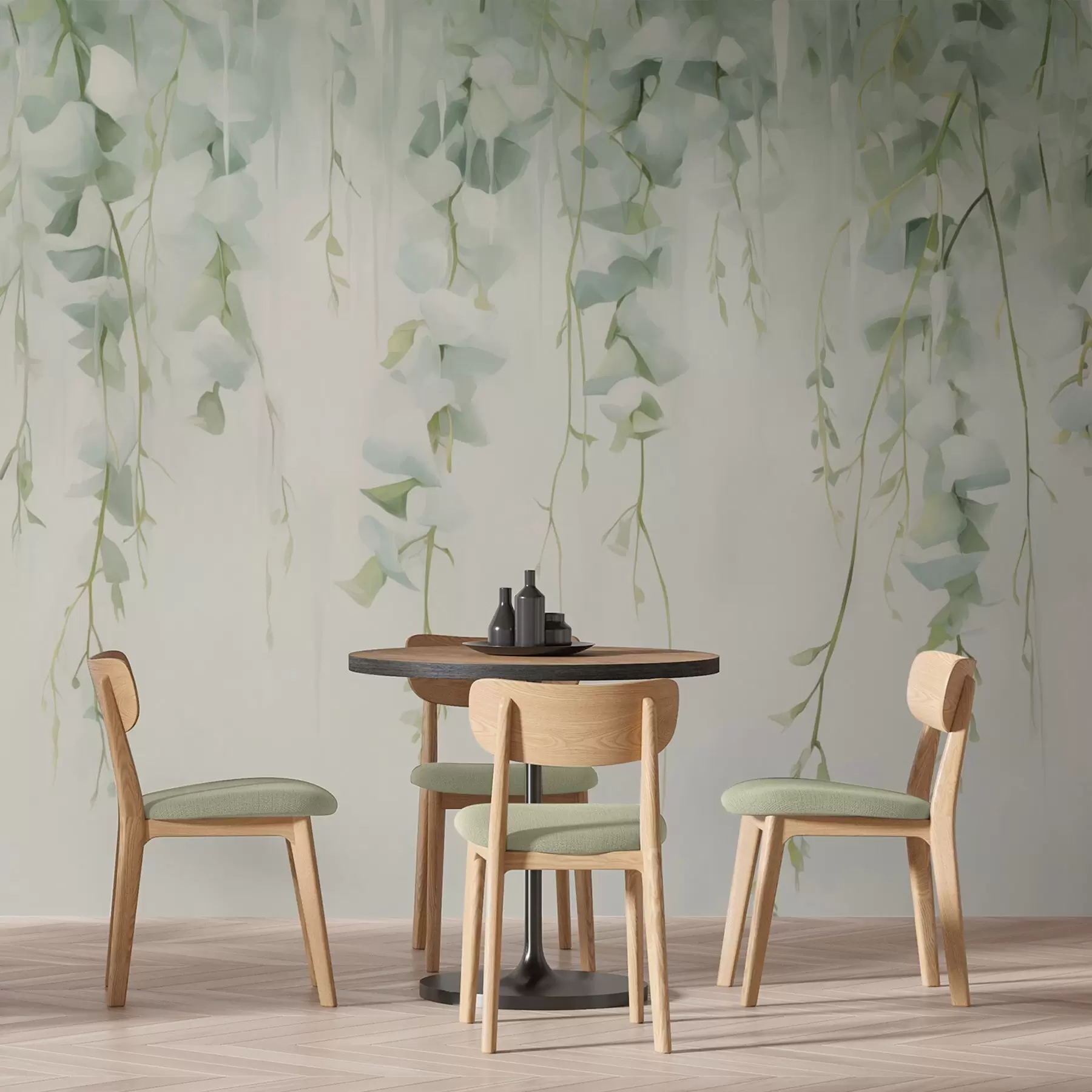 Valokuvatapetti Lehtien kanssa roikkuvat oksat w04722