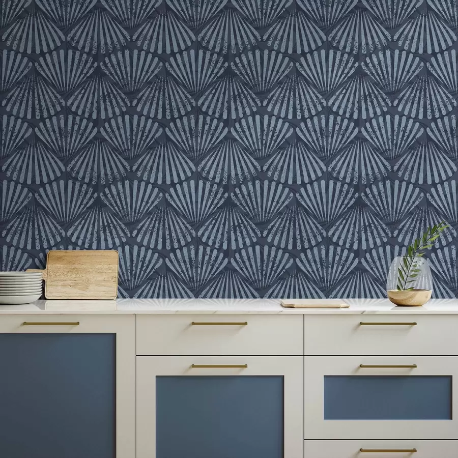 Valokuvatapetti Abstraktit säteet sinisen sävyissä, dynaaminen motiivi a00710