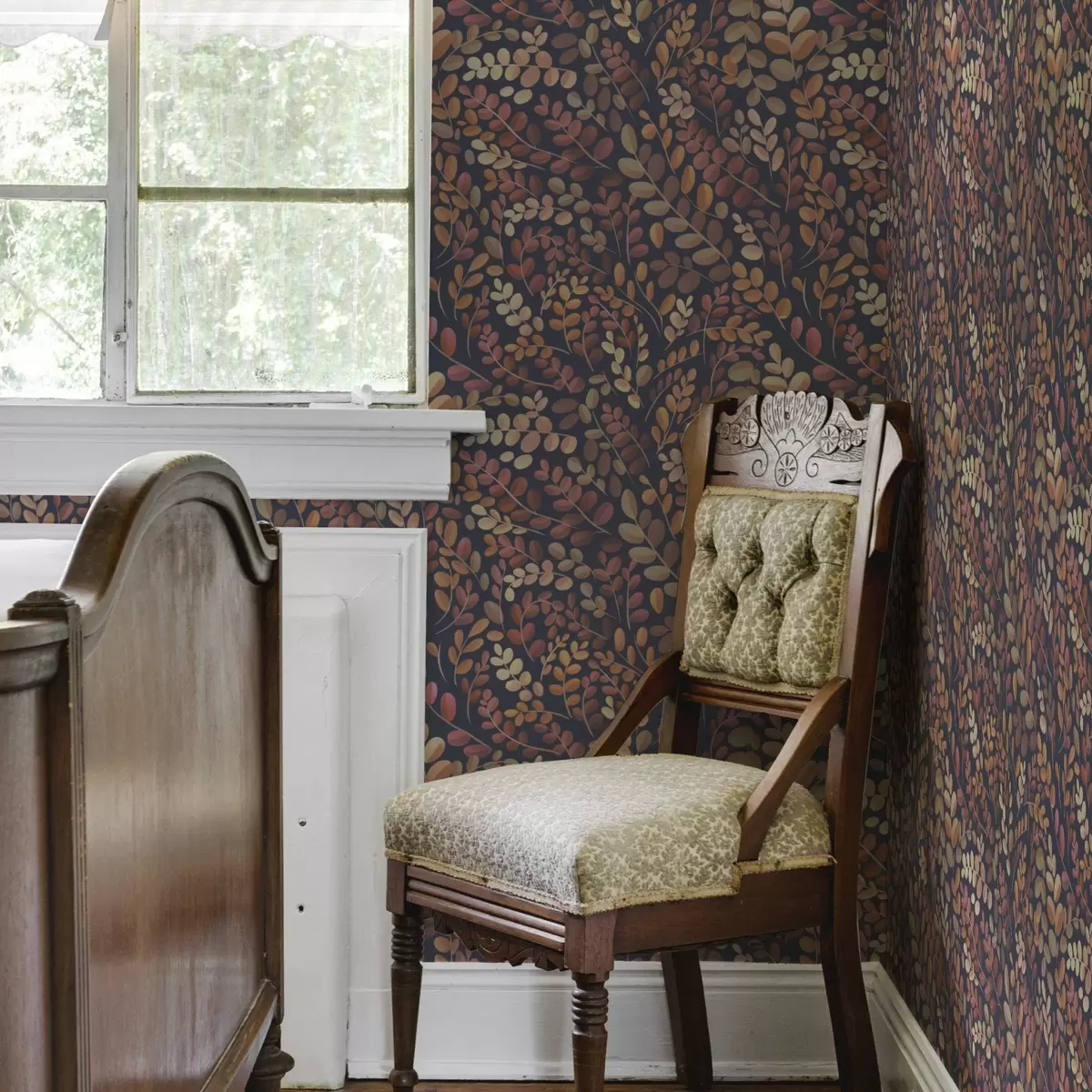 Taustakuva Syksyn lehdet lämpimissä oranssinpunaisissa sävyissä a00799v2