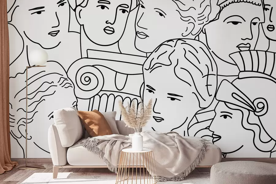 Valokuvatapetti Muinaiset kasvot w04728