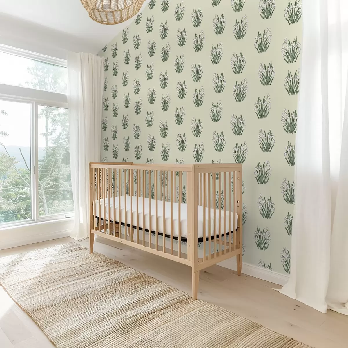 Taustakuva Lumikellot vihreillä lehdillä kermanvärisellä taustalla a00651v2